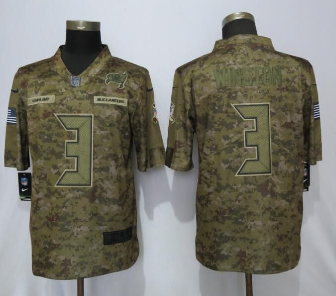 Men Tampa Bay Buccaneers #3 Winston Nike Camo Salute to Service Limited NFL Jerseys->new england patriots->NFL Jersey